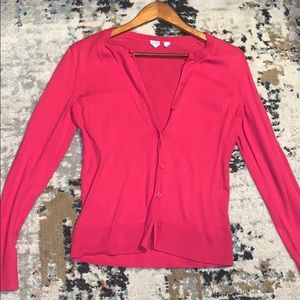 Ladies (M) gap pink button up sweater